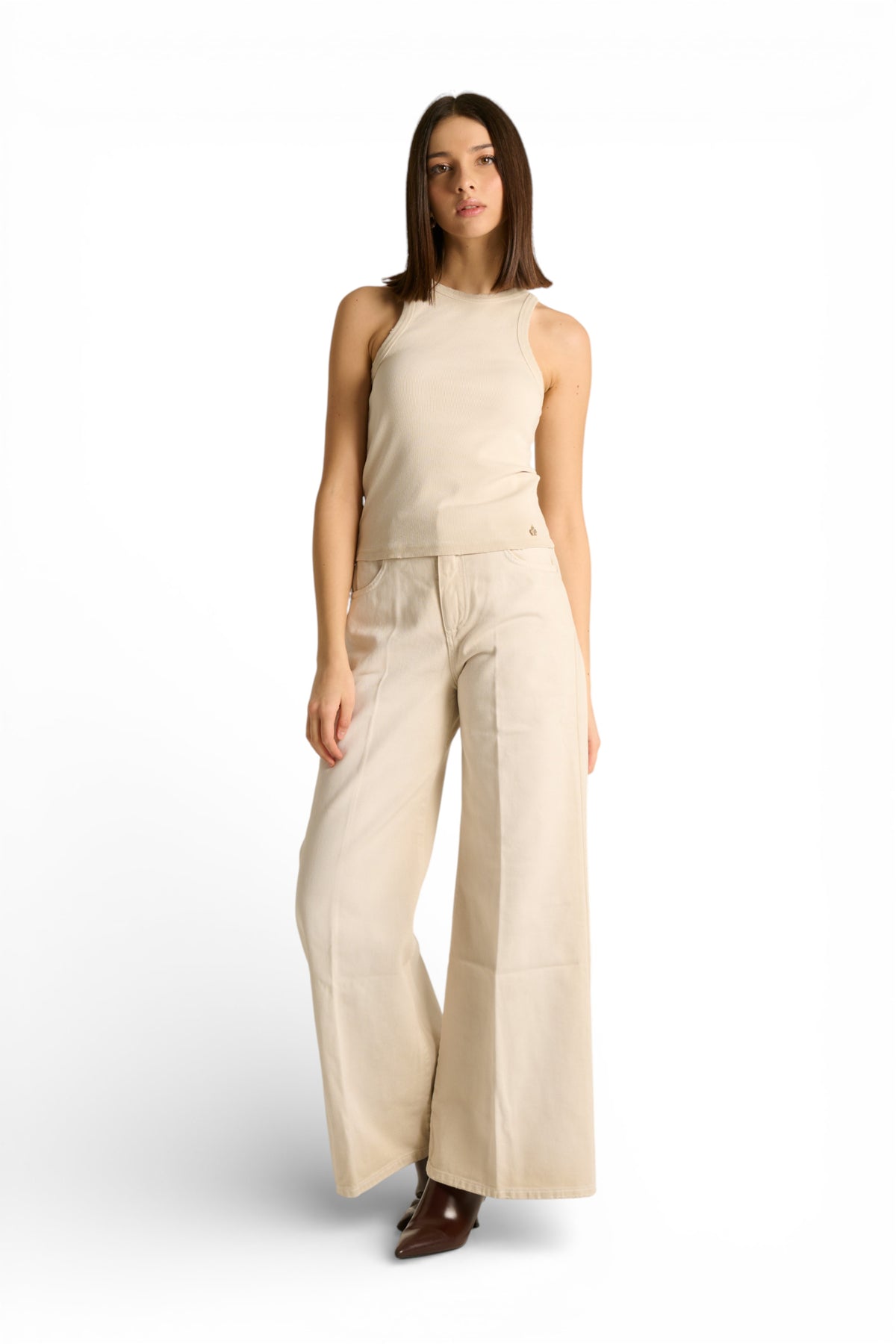 Canotta Isa slim in costina spraywash