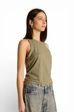 Canotta Lily basic in cotone misto lino