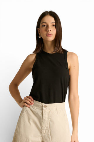 Canotta Lily basic in cotone misto lino