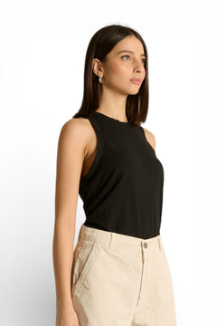 Canotta Lily basic in cotone misto lino