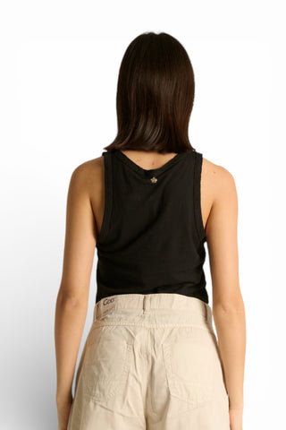 Canotta Lily basic in cotone misto lino