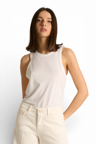 Canotta Lily basic in cotone misto lino