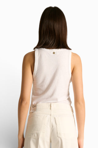 Canotta Lily basic in cotone misto lino