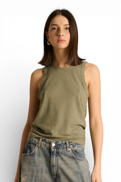 Canotta Lily basic in cotone misto lino
