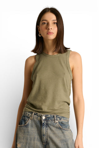 Canotta Lily basic in cotone misto lino