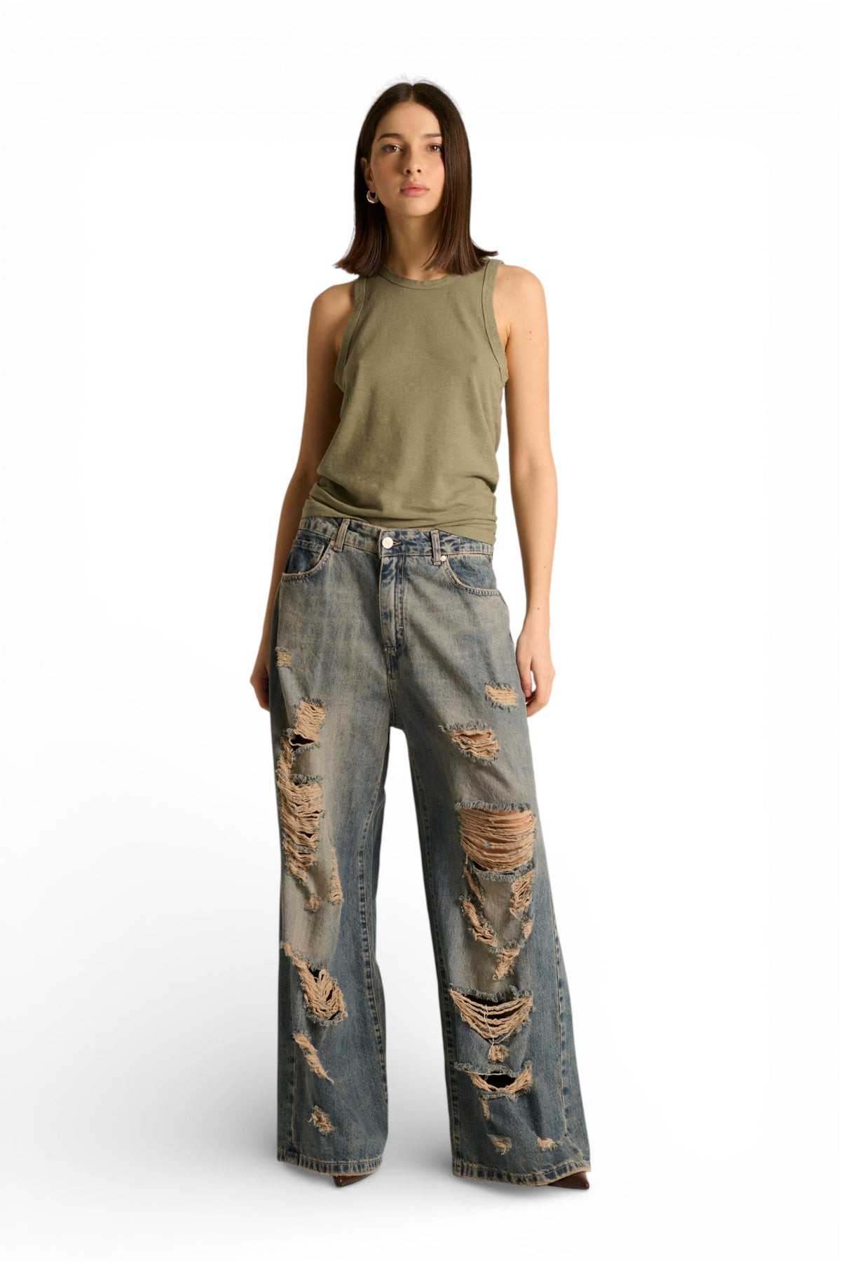 Canotta Lily basic in cotone misto lino