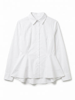 Yvette shirt in cotton poplin with side flare