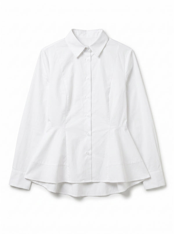 Yvette shirt in cotton poplin with side flare