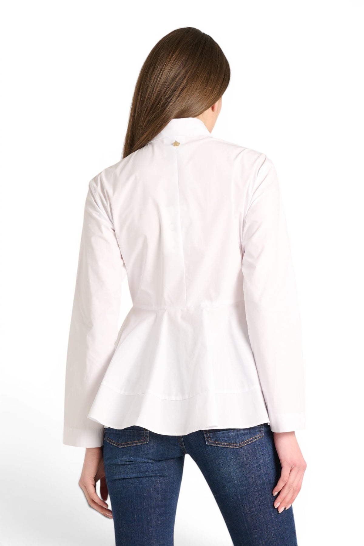 Yvette shirt in cotton poplin with side flare