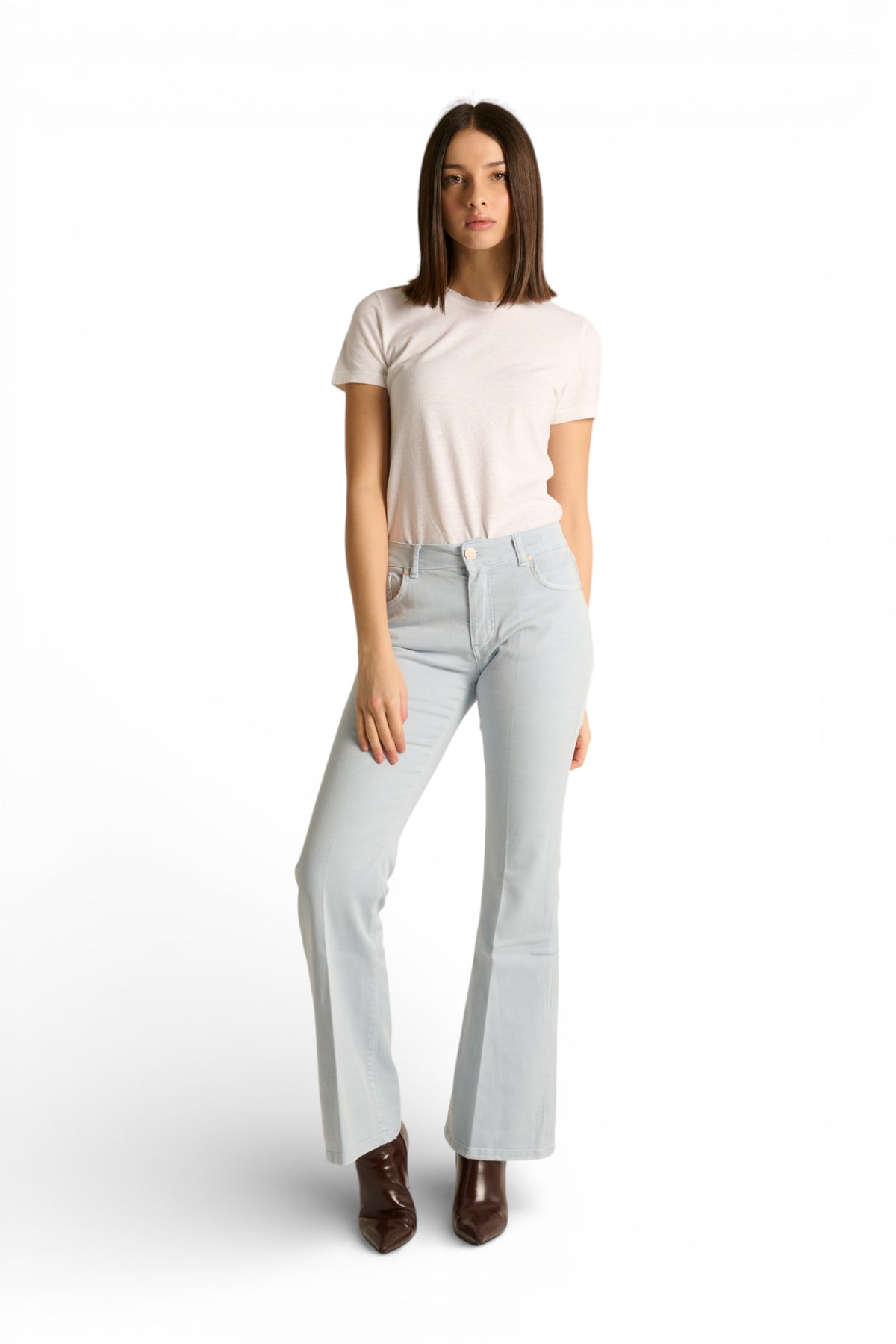 T-shirt Lena basic in cotone misto lino