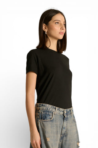 T-shirt Lena basic in cotone misto lino