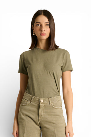 T-shirt Lena basic in cotone misto lino