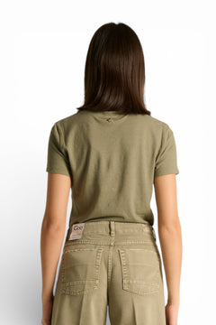 T-shirt Lena basic in cotone misto lino