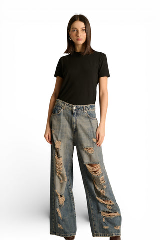 T-shirt Lena basic in cotone misto lino