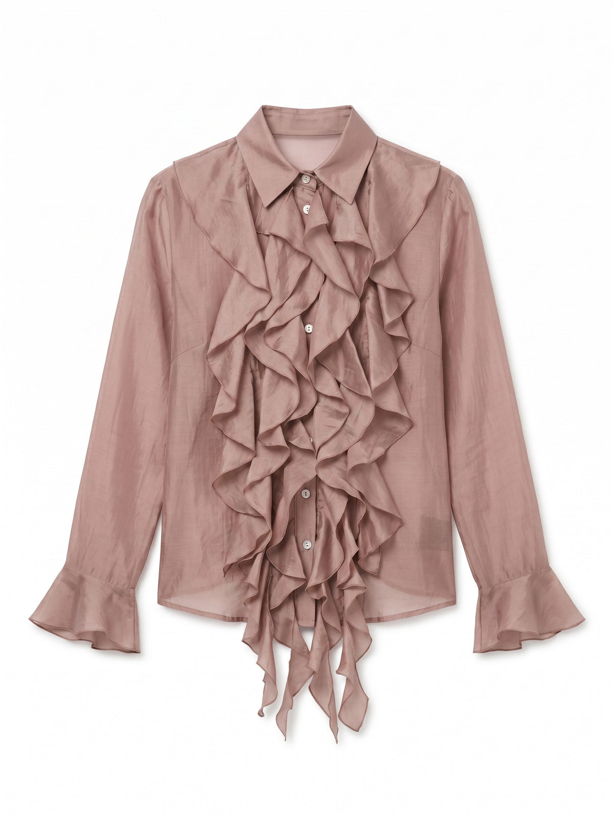 Camicia Yael in misto lyocell con rouches sul davanti