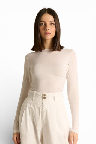 Shirt City a maniche lunghe in misto seta