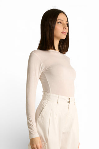 Shirt City a maniche lunghe in misto seta