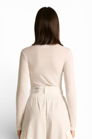 Shirt City a maniche lunghe in misto seta