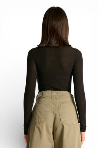 Shirt City a maniche lunghe in misto seta