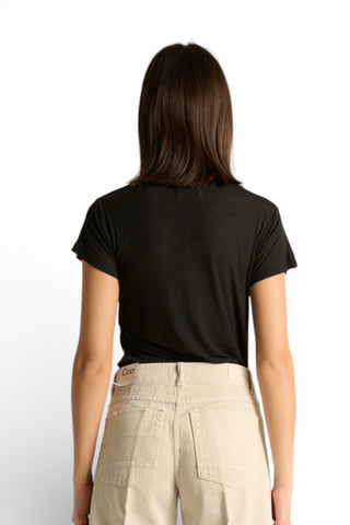 Shirt Olga in misto seta con scollo a V