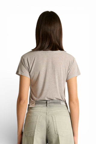 Shirt Olga in misto seta con scollo a V