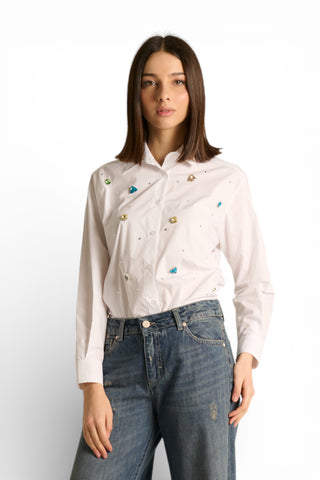 Camicia Phoebe con castoni cuciti a mano