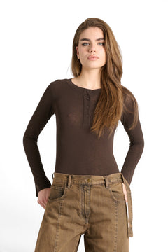 Maglia Dance body con collo serafino in misto cashmere