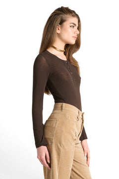 Maglia Dance body con collo serafino in misto cashmere