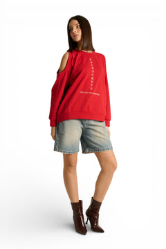 Felpa Aiko cutout spalle con ricamo japan