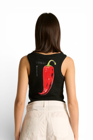 Canotta Yara in costina con stampa japan