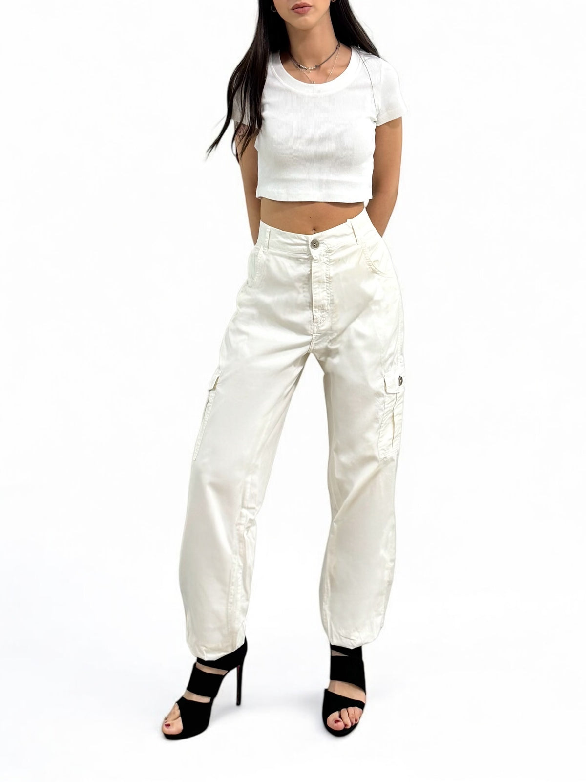 Pantaloni ALLIE cargo jogger acid wash