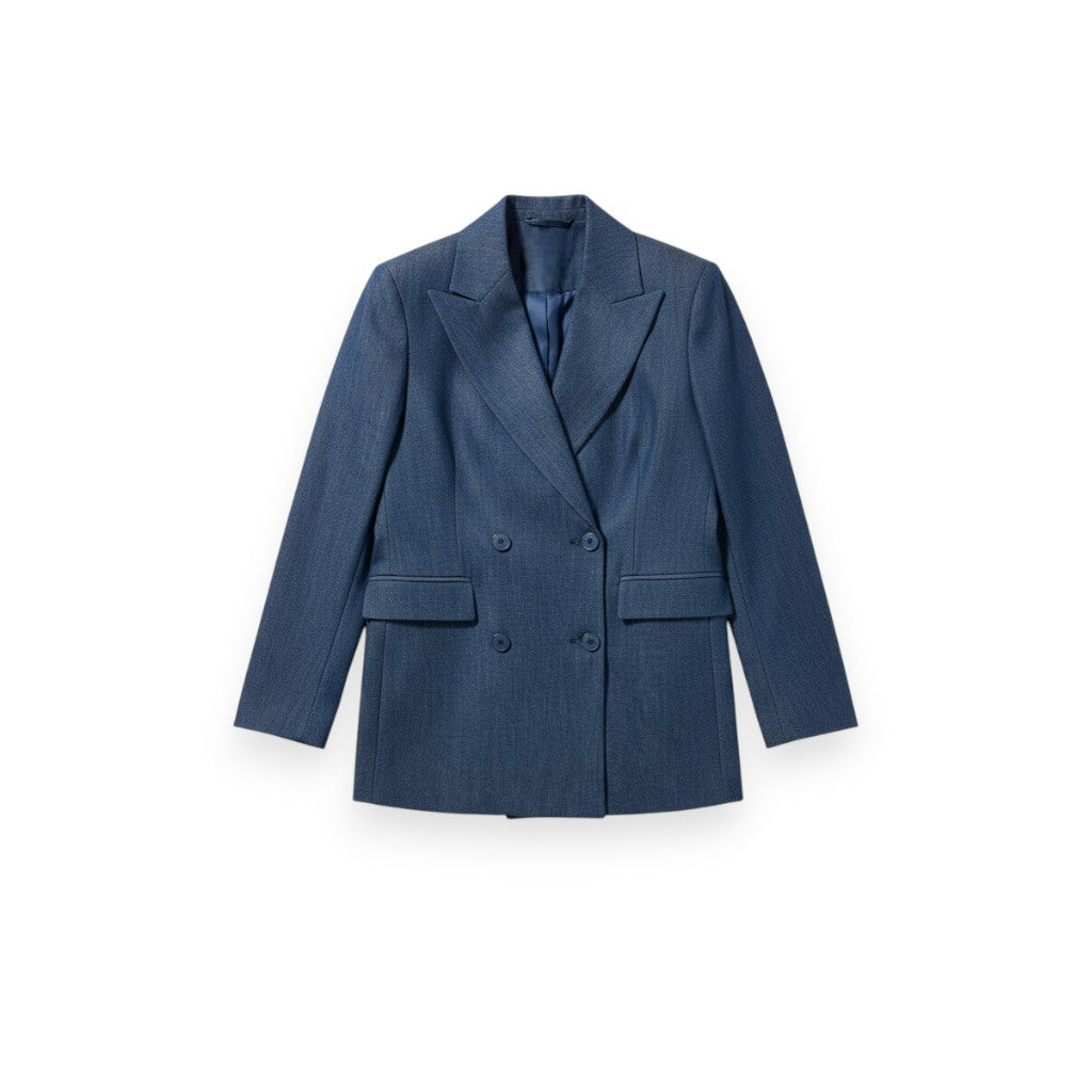 Giacca Tasha denim lyocell morbida luminosa - vista frontale elegante
