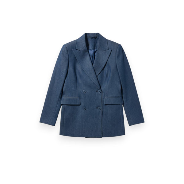 Giacca Tasha denim lyocell morbida luminosa - vista frontale elegante

