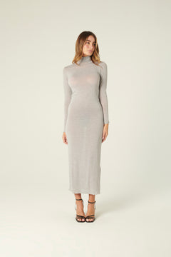 Abito Weslie misto cashmere grigio - dettaglio frontale
