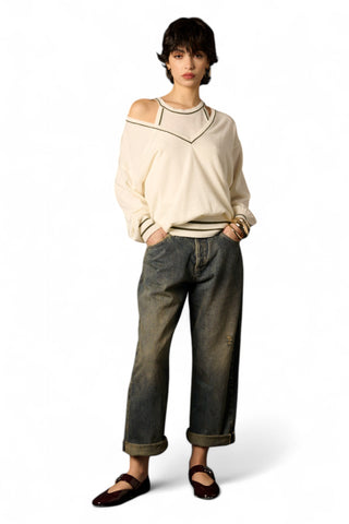 Jeans Abby relaxed in denim cimmosato