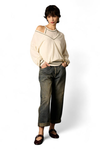 Jeans Abby relaxed in denim cimmosato