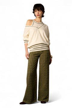 Pantaloni Alisha in drill laserato