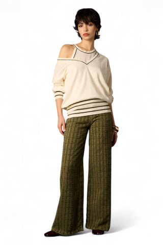 Pantaloni Alisha in drill laserato