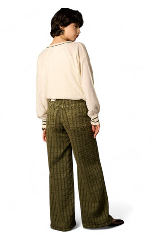 Pantaloni Alisha in drill laserato