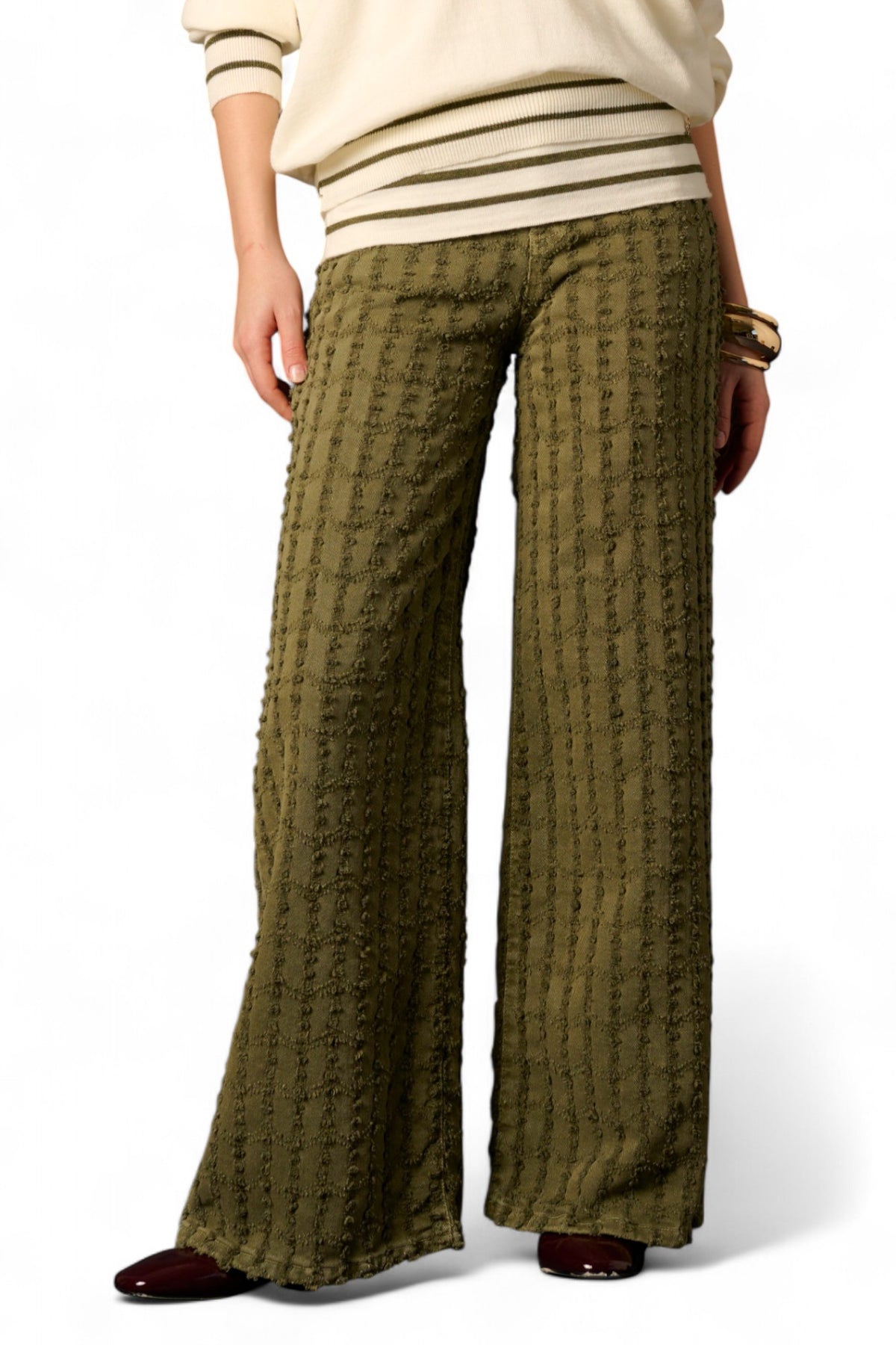 Pantaloni Alisha in drill laserato