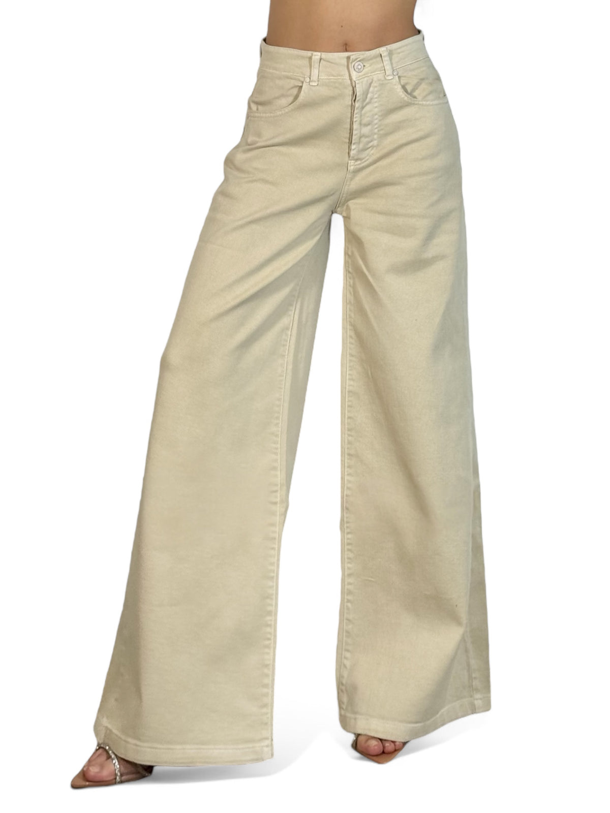Pantaloni AMY wide leg in drill