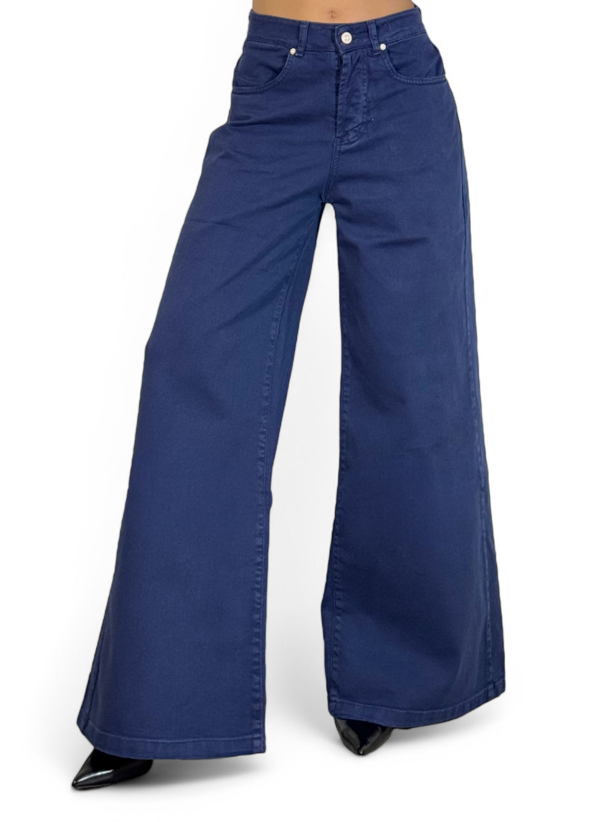 Pantaloni AMY wide leg in drill