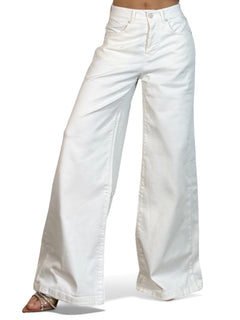 Pantaloni AMY wide leg in drill