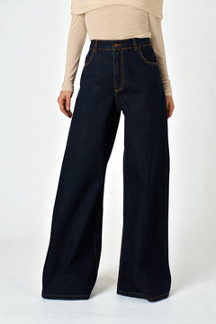Jeans Anne wide leg in denim ammorbidito