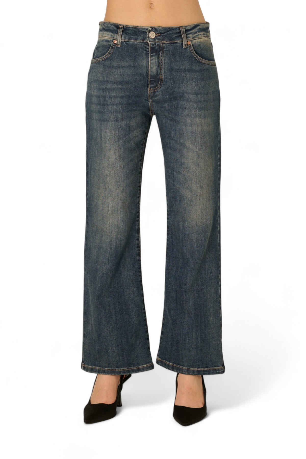 Jeans Aurora a trombetta in denim comfort