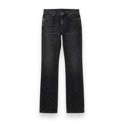 Jeans Becky in denim black con strass all over