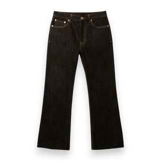 Pantaloni Denise a trombetta in denim floccato