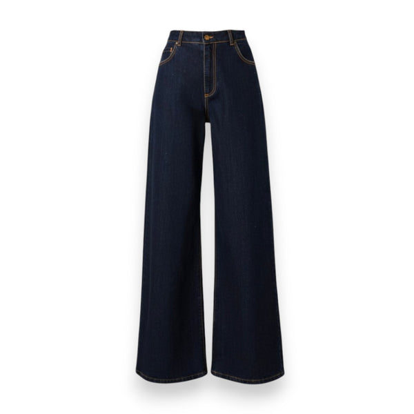 Jeans Anne wide leg in denim ammorbidito