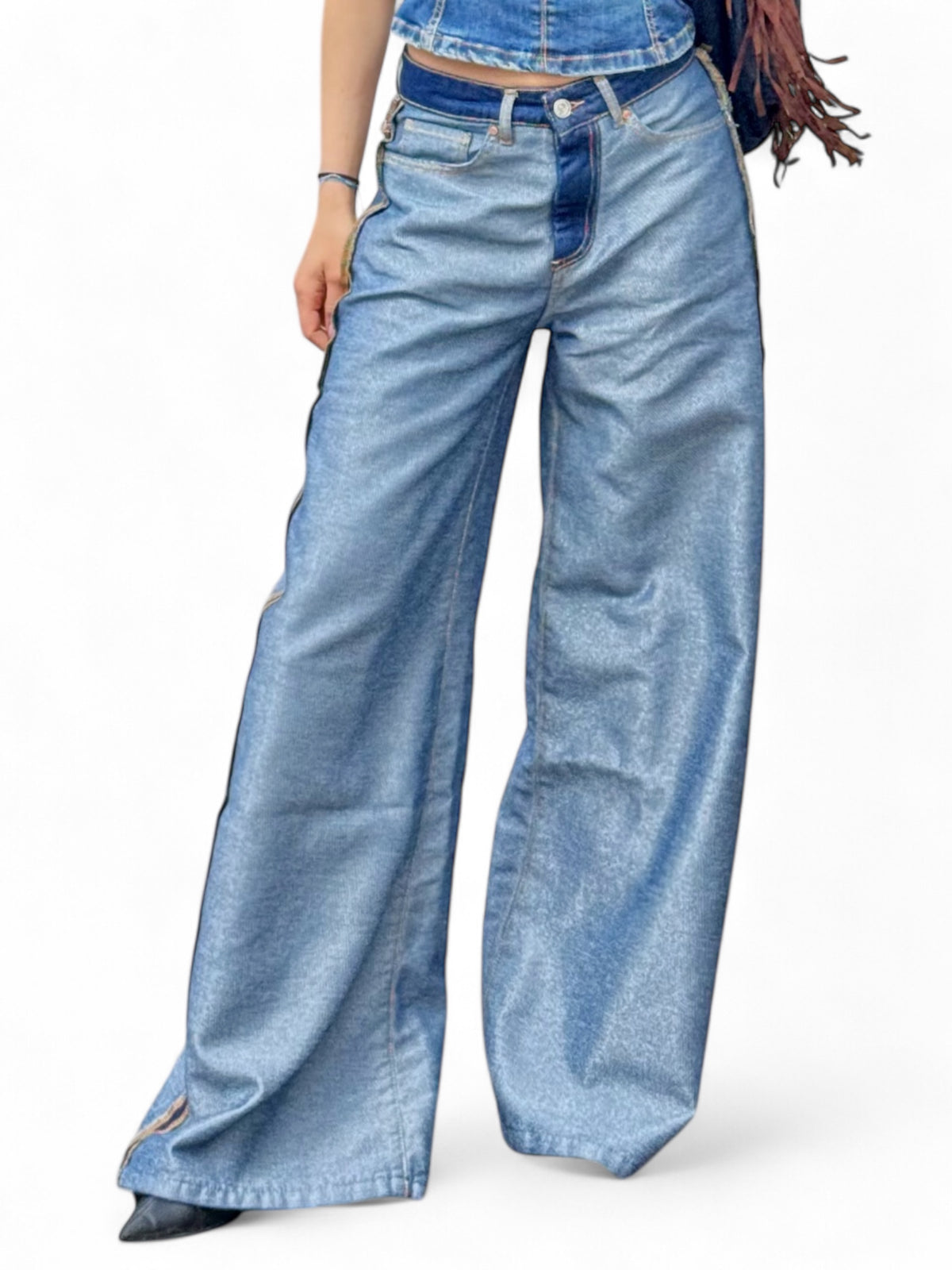 Jeans BEA wide leg inside out