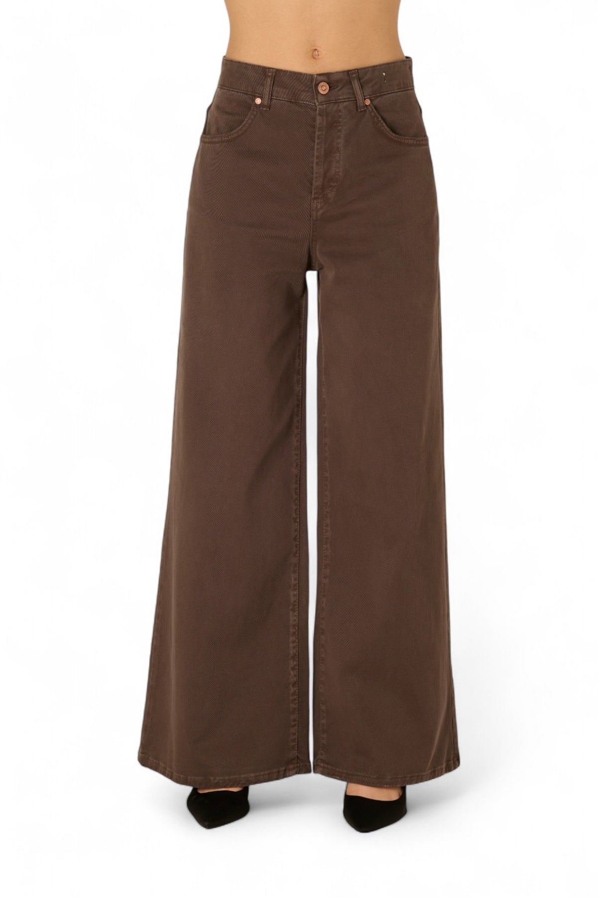 Pantaloni Becca wide leg in drill
